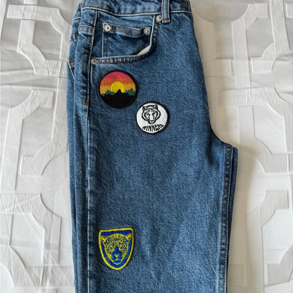 Embroidered Patch Blue Jeans